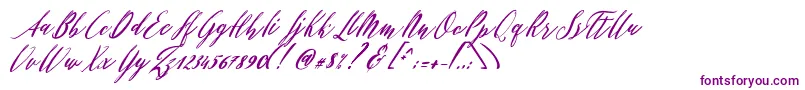 fuente Patricia Script – Fuentes Moradas Sobre Fondo Blanco