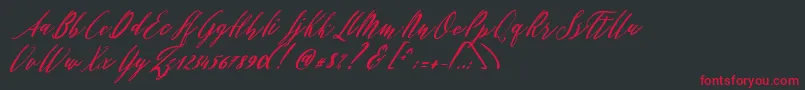 Patricia Script Font – Red Fonts on Black Background