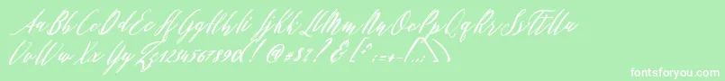 Patricia Script-Schriftart – Weiße Schriften auf grünem Hintergrund