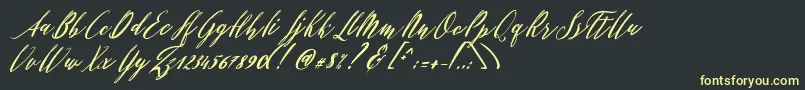 Fonte Patricia Script – fontes amarelas em um fundo preto