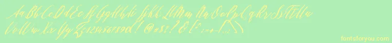 fuente Patricia Script – Fuentes Amarillas Sobre Fondo Verde