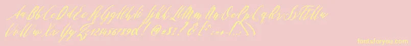 fuente Patricia Script – Fuentes Amarillas Sobre Fondo Rosa