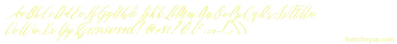 Patricia Script Font – Yellow Fonts on White Background