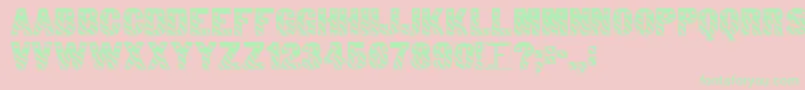Patriot-Schriftart – Grüne Schriften auf rosa Hintergrund