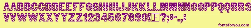 Patriot Font – Purple Fonts on Yellow Background