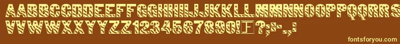 Patriot Font – Yellow Fonts on Brown Background