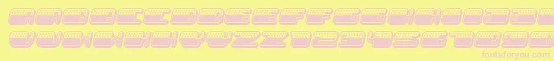 フォントPatriotic Italic – ピンクのフォント、黄色の背景