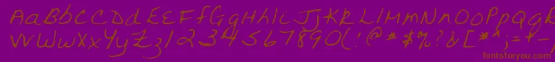 VickiRegular-Schriftart – Braune Schriften auf violettem Hintergrund