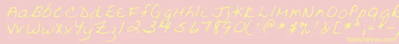 VickiRegular-Schriftart – Gelbe Schriften auf rosa Hintergrund