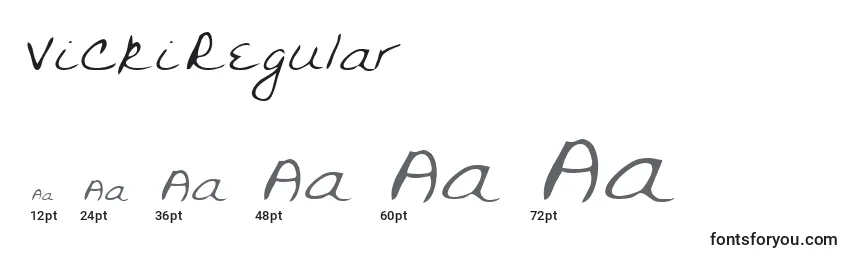 Размеры шрифта VickiRegular