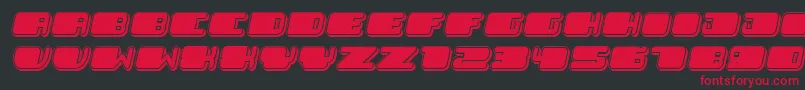 Czcionka PatrioticBlack Italic – czerwone czcionki na czarnym tle