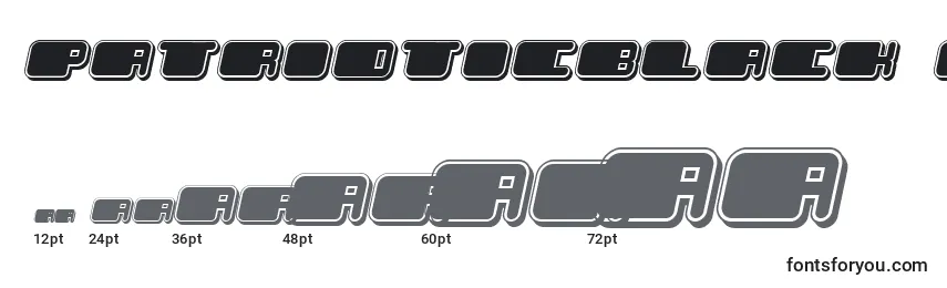 Размеры шрифта PatrioticBlack Italic