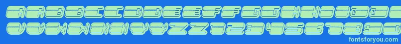 Fonte PatrioticFilled Italic – fontes verdes em um fundo azul