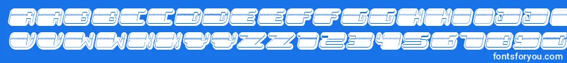 Fonte PatrioticFilled Italic – fontes brancas em um fundo azul