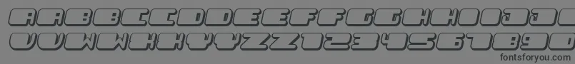Шрифт PatrioticFlat Italic – чёрные шрифты на сером фоне