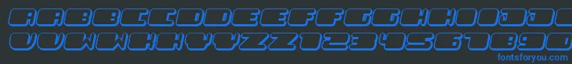PatrioticFlat Italic-Schriftart – Blaue Schriften auf schwarzem Hintergrund