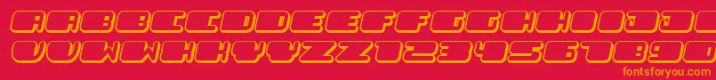 Police PatrioticFlat Italic – polices orange sur fond rouge