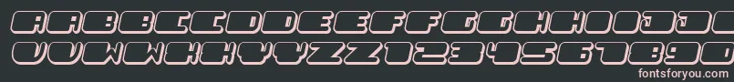 Fonte PatrioticFlat Italic – fontes rosa em um fundo preto