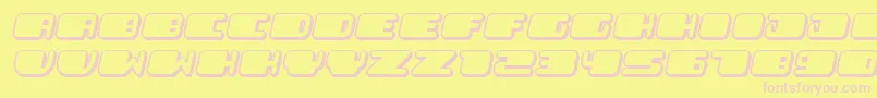 フォントPatrioticFlat Italic – ピンクのフォント、黄色の背景