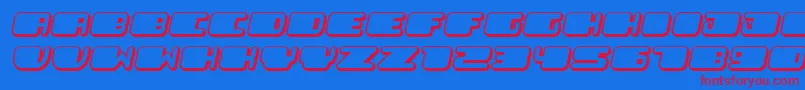 フォントPatrioticFlat Italic – 赤い文字の青い背景