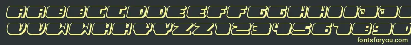 Police PatrioticFlat Italic – polices jaunes sur fond noir
