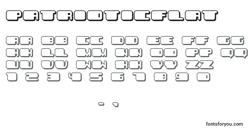 Шрифт PatrioticFlat – алфавит, цифры, специальные символы