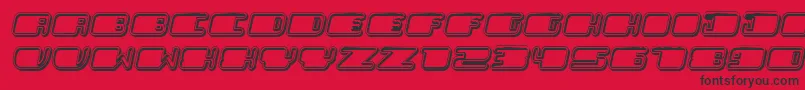 PatrioticHollow Italic Font – Black Fonts on Red Background