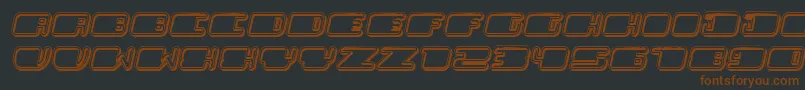 Шрифт PatrioticHollow Italic – коричневые шрифты на чёрном фоне