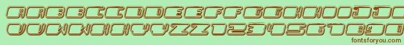 フォントPatrioticHollow Italic – 緑の背景に茶色のフォント