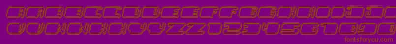 PatrioticHollow Italic-Schriftart – Braune Schriften auf violettem Hintergrund