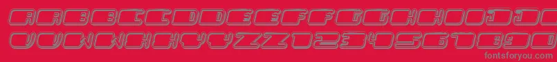 PatrioticHollow Italic Font – Gray Fonts on Red Background