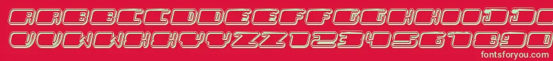 Czcionka PatrioticHollow Italic – zielone czcionki na czerwonym tle