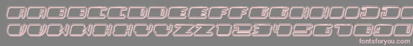 Fonte PatrioticHollow Italic – fontes rosa em um fundo cinza