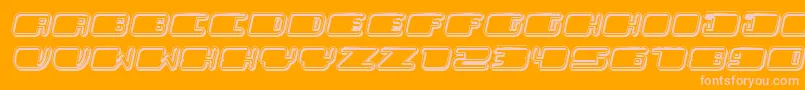 フォントPatrioticHollow Italic – オレンジの背景にピンクのフォント