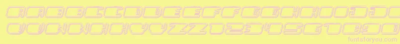 PatrioticHollow Italic Font – Pink Fonts on Yellow Background