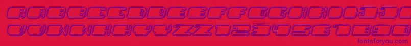 PatrioticHollow Italic-Schriftart – Violette Schriften auf rotem Hintergrund