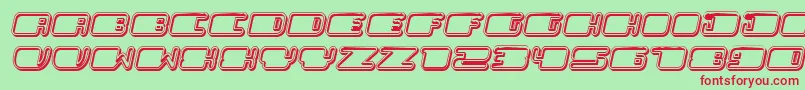PatrioticHollow Italic-fontti – punaiset fontit vihreällä taustalla