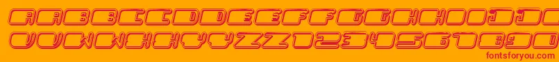 PatrioticHollow Italic Font – Red Fonts on Orange Background