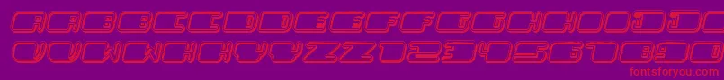 PatrioticHollow Italic-Schriftart – Rote Schriften auf violettem Hintergrund