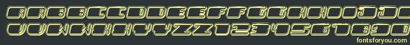 PatrioticHollow Italic Font – Yellow Fonts on Black Background