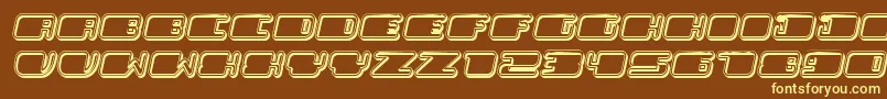 Czcionka PatrioticHollow Italic – żółte czcionki na brązowym tle
