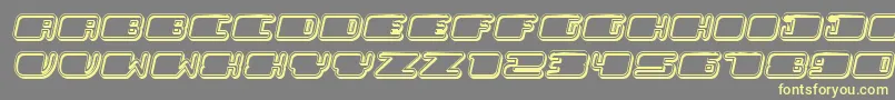 Fonte PatrioticHollow Italic – fontes amarelas em um fundo cinza