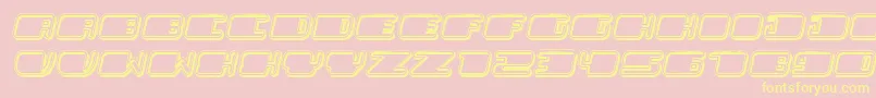 PatrioticHollow Italic Font – Yellow Fonts on Pink Background