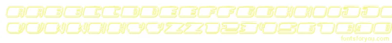 フォントPatrioticHollow Italic – 白い背景に黄色の文字