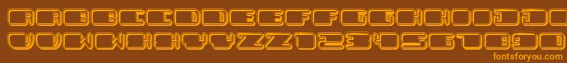 PatrioticHollow Font – Orange Fonts on Brown Background