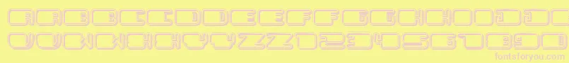 フォントPatrioticHollow – ピンクのフォント、黄色の背景
