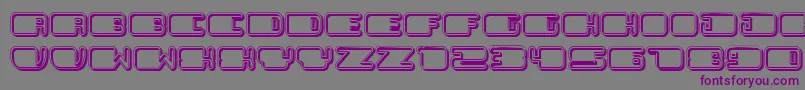 フォントPatrioticHollow – 紫色のフォント、灰色の背景