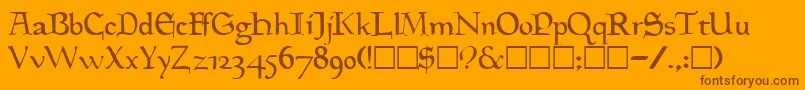 Goudymedieval Font – Brown Fonts on Orange Background