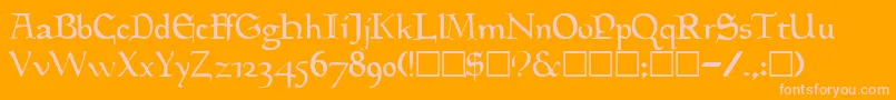 Goudymedieval Font – Pink Fonts on Orange Background