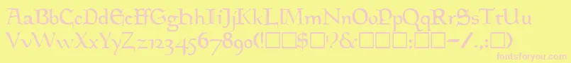 Goudymedieval Font – Pink Fonts on Yellow Background